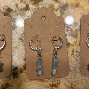 Shiny Green Dangly Earrings